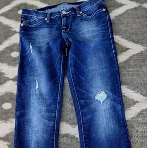 Rock & Republic Dark Blue Distressed Skinny Jeans